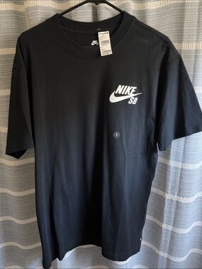 Nike Black Short Sleeve T-Shirt with White SB Logo